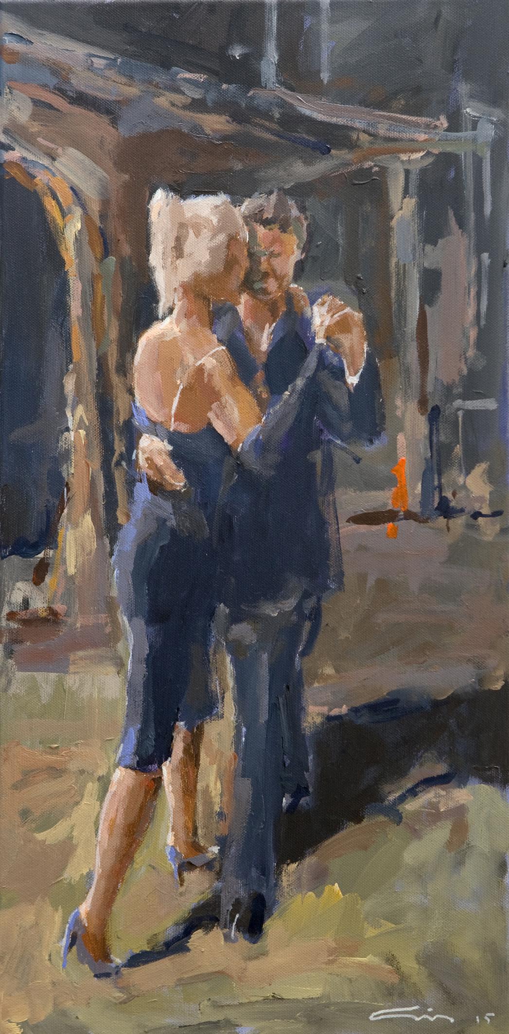 [2015] Carla Durville en Johan Meijering. Argentijnse tango. Schilderij kunstschilder Sip Hofstede